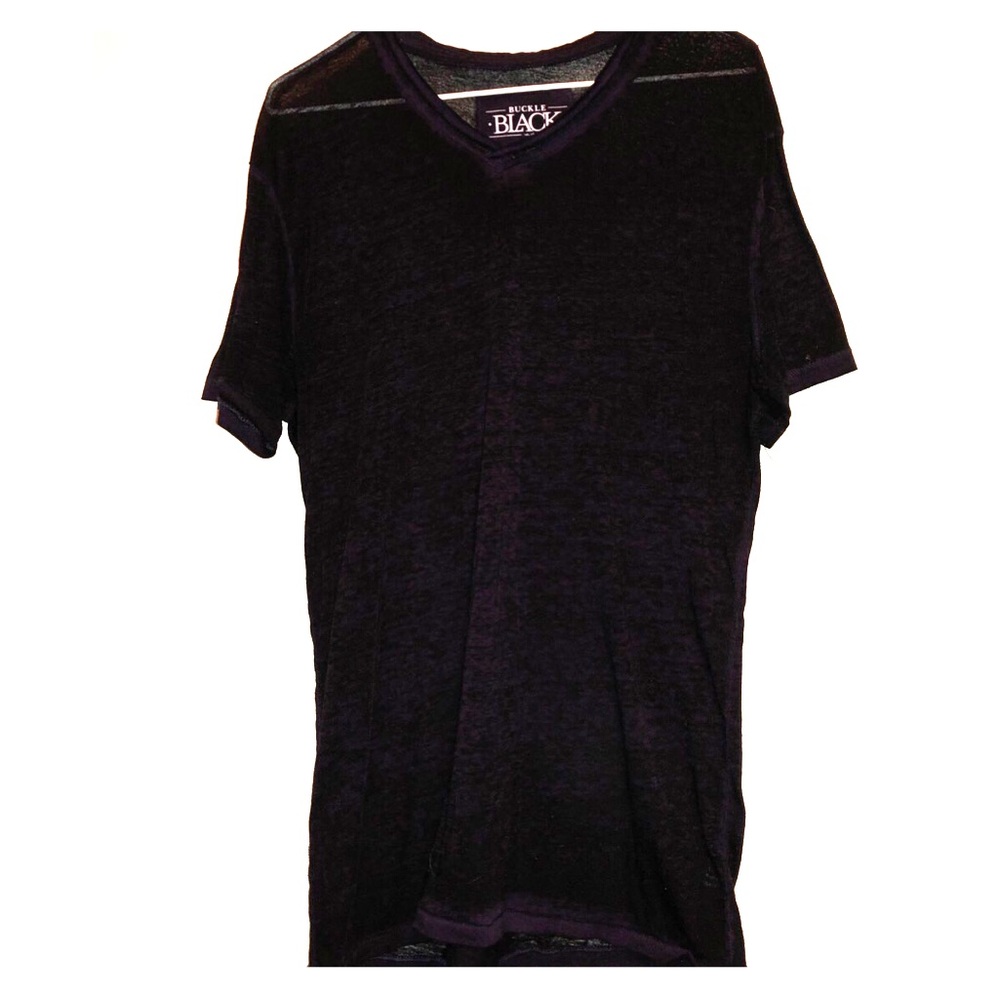 Dark purple buckle BKE black v-neck